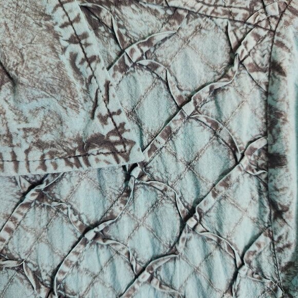 Parsley & Sage Torquoise Antiqued Unique Art To Wear Silver Button Top Size S - Picture 5 of 8